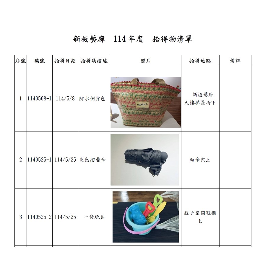 拾得物公告